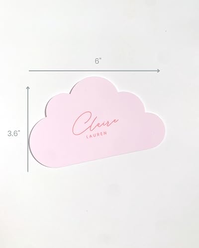 Custom Pink Baby Name Sign with Cloud Design