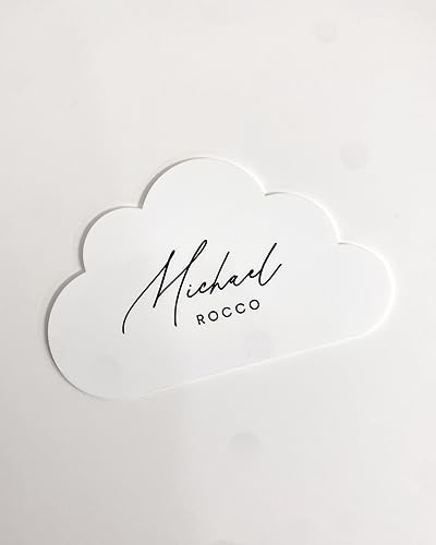 Custom Pink Baby Name Sign with Cloud Design