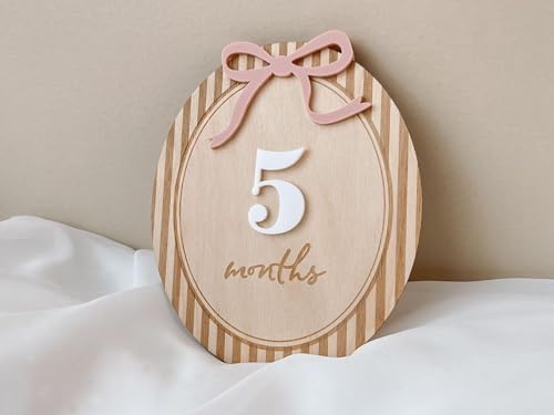 Custom Personalized Wooden Birth Stats Sign with Blue Bow