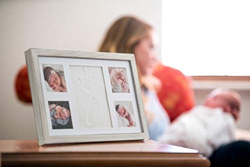 Little Hippo Baby Hand Footprint Kit Keepsake Frame