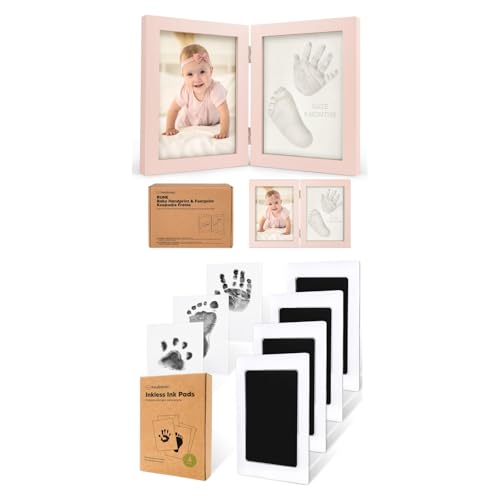 KeaBabies Personalized Footprint Kit - Inkless Hand Footprint Maker