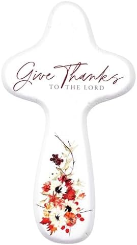 Faithworks Small Wooden Pocket Cross - 4 Tall Give Thanks