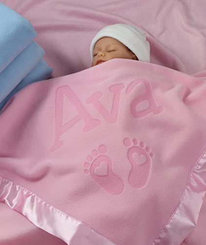 Custom Catch Personalized Baby Blanket with Name - Pink or Blue