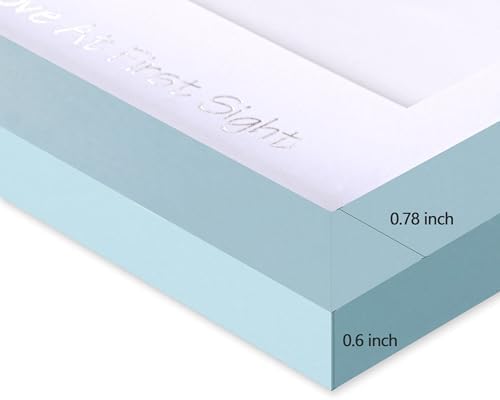 eletecpro Ultrasound Frame with Real Glass and 3 Mats 7x7 Baby Keepsake Frame for 3x4 Sonogram Photo Blue