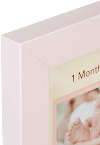 Wood Side Orbis First Year Baby Keepsake Frame with 12 Slots - Pink