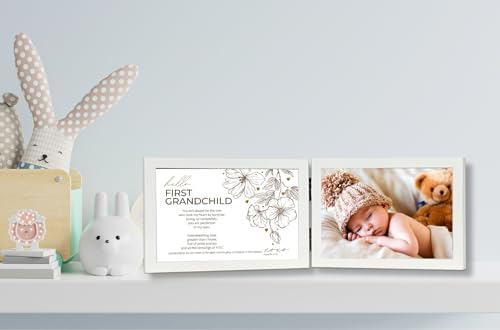First Grandchild Poem Frame - White with Scripture