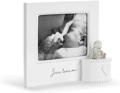 DEMDACO Musical Baby Keepsake Frame with Lamb Figurine