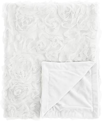 Sweet Jojo Designs White Floral Rose Swaddling Blanket