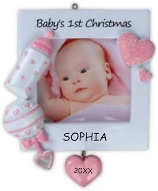 DIBSIES Personalized Photo Frame Baby Christmas Ornament