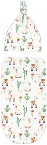 Muishi Sheep with Cactus Swaddle Blanket Hat Set