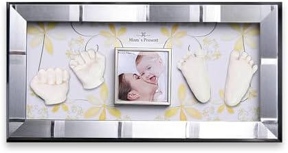 Love Moms Present Baby Hand Footprint Casting Kit with Silver Frame 1