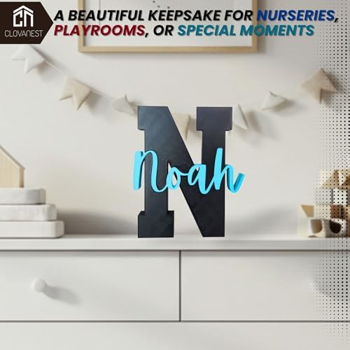 CLOVANEST Personalized Name Sign for Nursery Kids Room Decor
