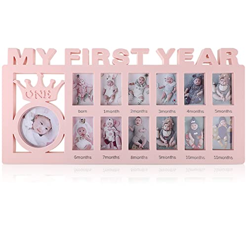 Unittype First Year Baby Growth Photo Frame Pink