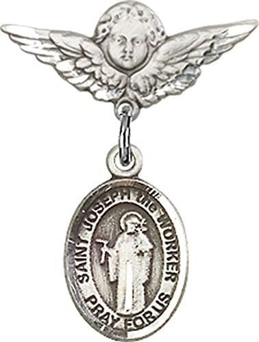 Baby Badge with St Joseph and Angel Charm