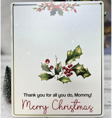 Personalized Mommy Christmas Handprint Wooden Sign