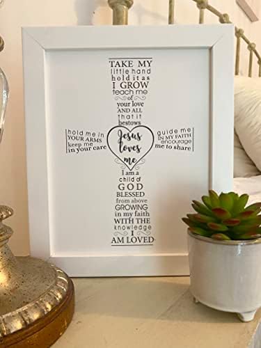 Jesus Loves Me Frame for Baby Baptism - Made in USA