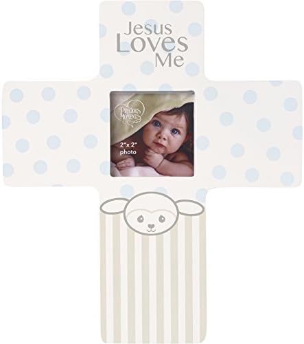 Precious Moments Lamb Jesus Loves Me Cross Photo Frame