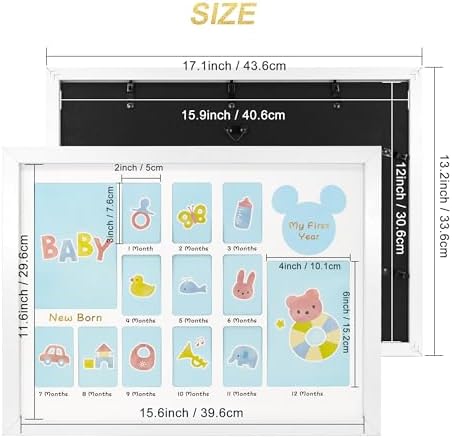 FramePro My First Year Photo Frame 12x16 Baby Milestone Board Keepsake for Newborn to 1 Year Old