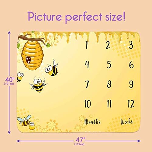 Baby Age Milestone Blanket with 4 Frames and Headband