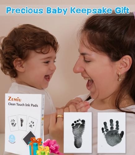 Zemiu Baby Handprint Footprint Kit - Safe Non-Toxic for Kids and Pets