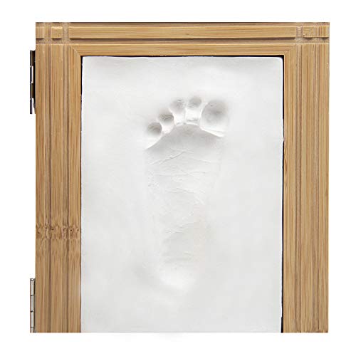 Babys Print Keepsake Desk Frame Kit - Safe Clay Hand Footprint Frame for Newborn