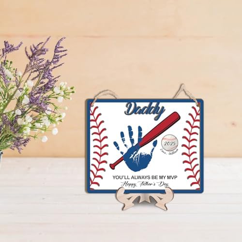 DIY Baseball Dad Handprint Sign Craft