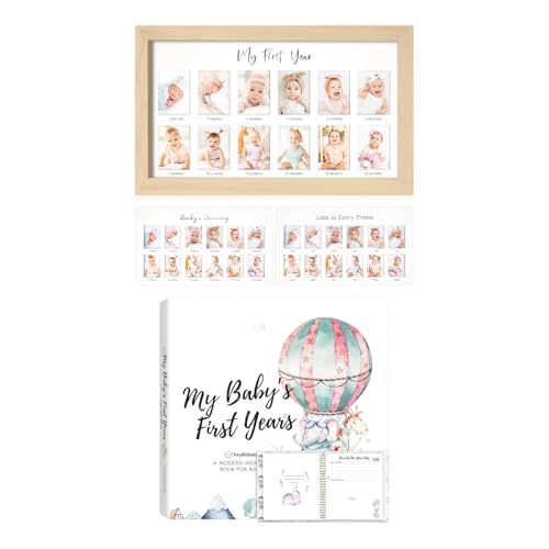 KeaBabies 12 Months Baby Photo Frame Memory Book