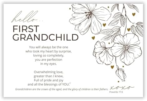 First Grandchild Poem Frame - White with Scripture
