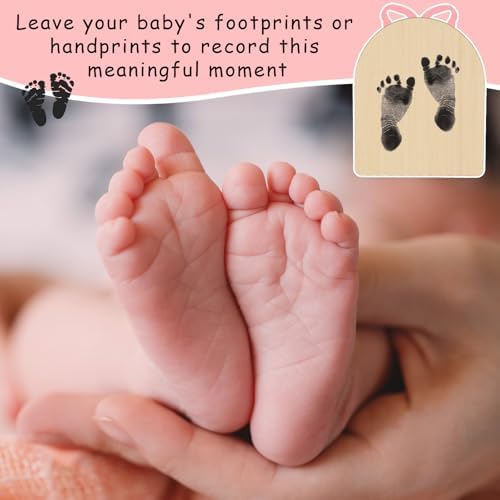 Gosknor Wooden Newborn Announcement Sign with Pink Bow
