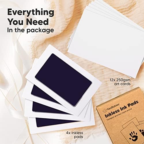 KeaBabies Inkless Hand Footprint Kit - 4-Pack Keepsake Frame for Newborns