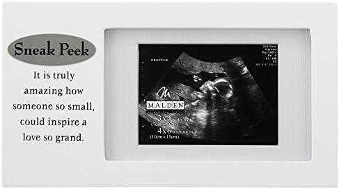 Malden International Designs Sneak Peek Sonogram Frame 4x6 White