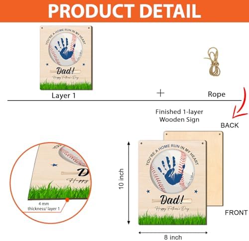 DIY Baseball Handprint Sign for Dad Keepsake Gift