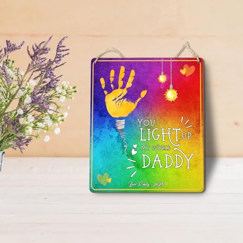 DIY Baby Handprint Art Sign for Fathers Day