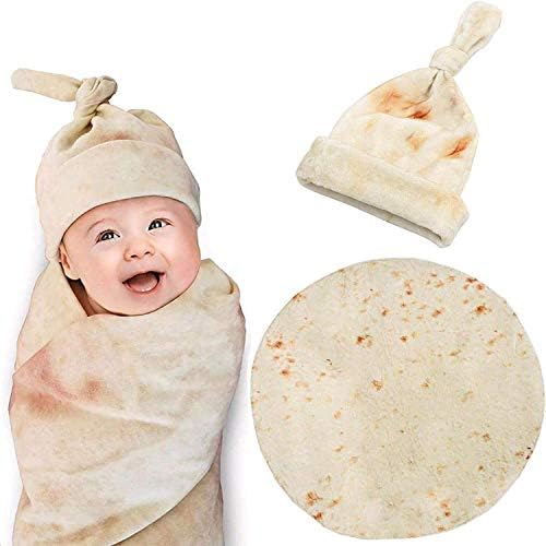 Baby Burrito Swaddle Blanket with Hat - 36 Inch Unisex Soft Blanket