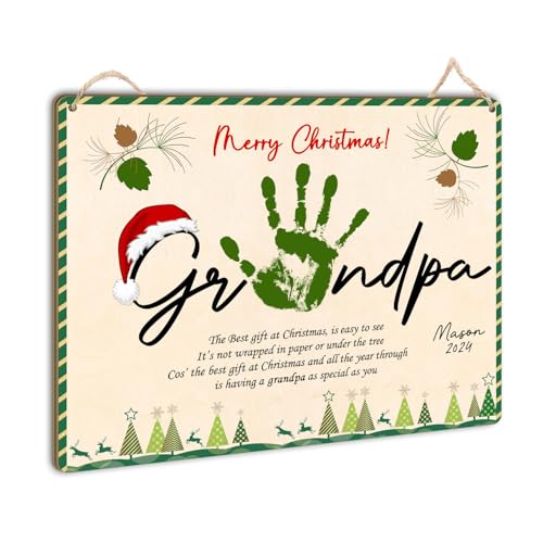 Christmas Handprint Sign for Grandpa - DIY Keepsake 8x10