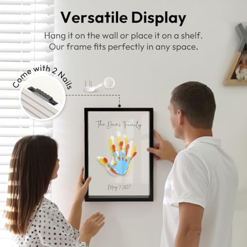 Kaciola Family Handprint Kit with 4 Paints Black Frame