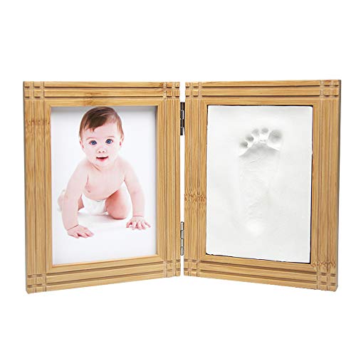 Babys Print Keepsake Desk Frame Kit - Safe Clay Hand Footprint Frame for Newborn