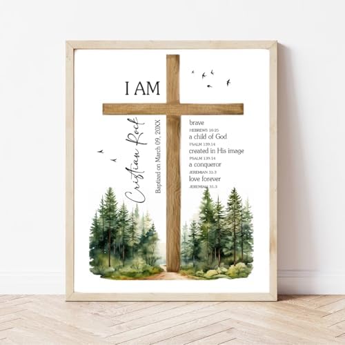 Personalized Baptism Cross with Name Date