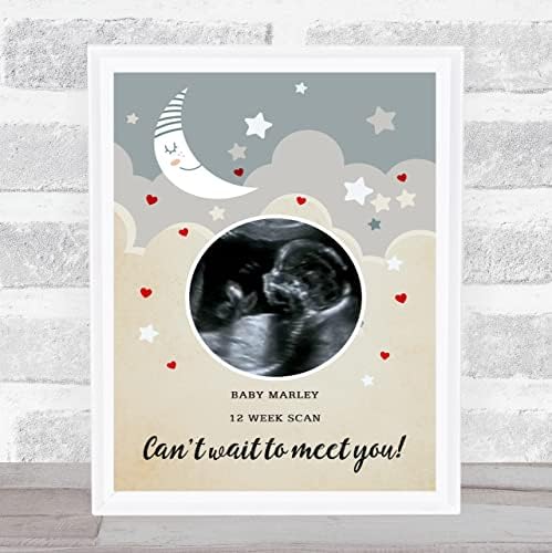 Heart Moon Pregnancy Baby Scan Picture Keepsake Frame