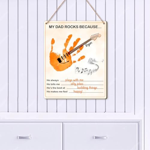 Custom Guitar Handprint Art Craft for Dad 1