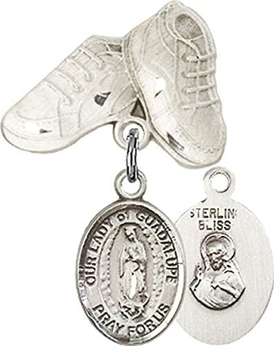 Religious Obsession Baby Badge with Our Lady of Guadalupe Baby Boots Pin