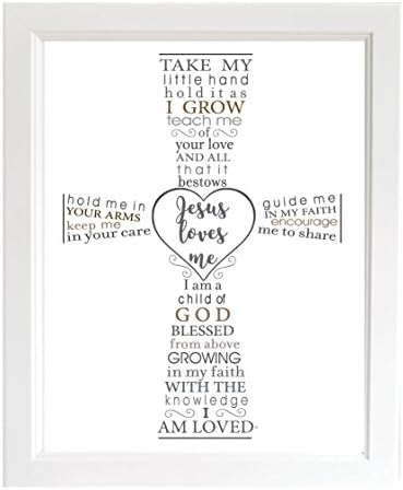 Jesus Loves Me Frame for Baby Baptism - Made in USA