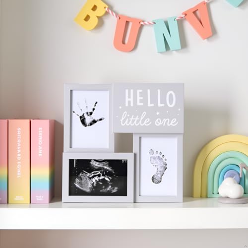 Kate Milo Babyprints Collage Frame with Ultrasound Handprint Footprint and Photo Insert
