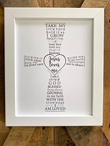 Jesus Loves Me Frame for Baby Baptism - Made in USA