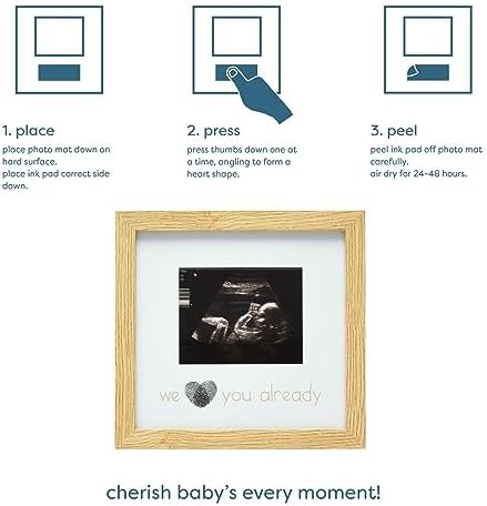 Reece Studio Thumbprint Sonogram Frame Gender Neutral Baby Keepsake