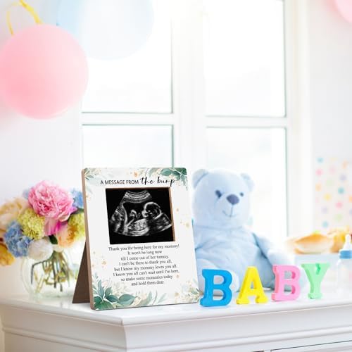 Hatzelou Baby Shower Sign Picture Frame with Green Floral Design
