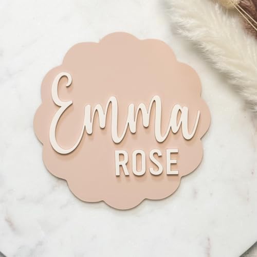 Custom Acrylic Baby Name Sign - 3D Wall Plaque with Two Colors