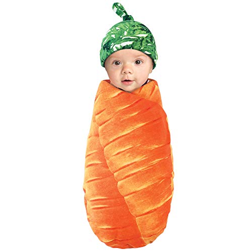 Touched by Nature Organic Cotton Swaddle Blanket and Headband Set Carrot One Size