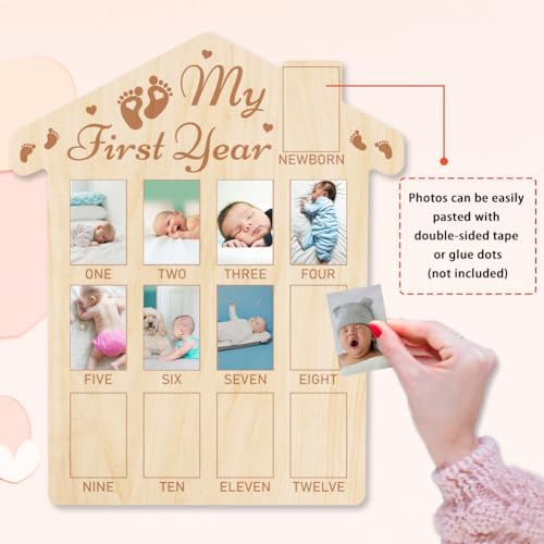 ORIGACH 12-Month Baby Growth Photo Frame - Footprint Design