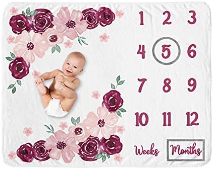 Sweet Jojo Designs Watercolor Floral Growth Mat Blanket